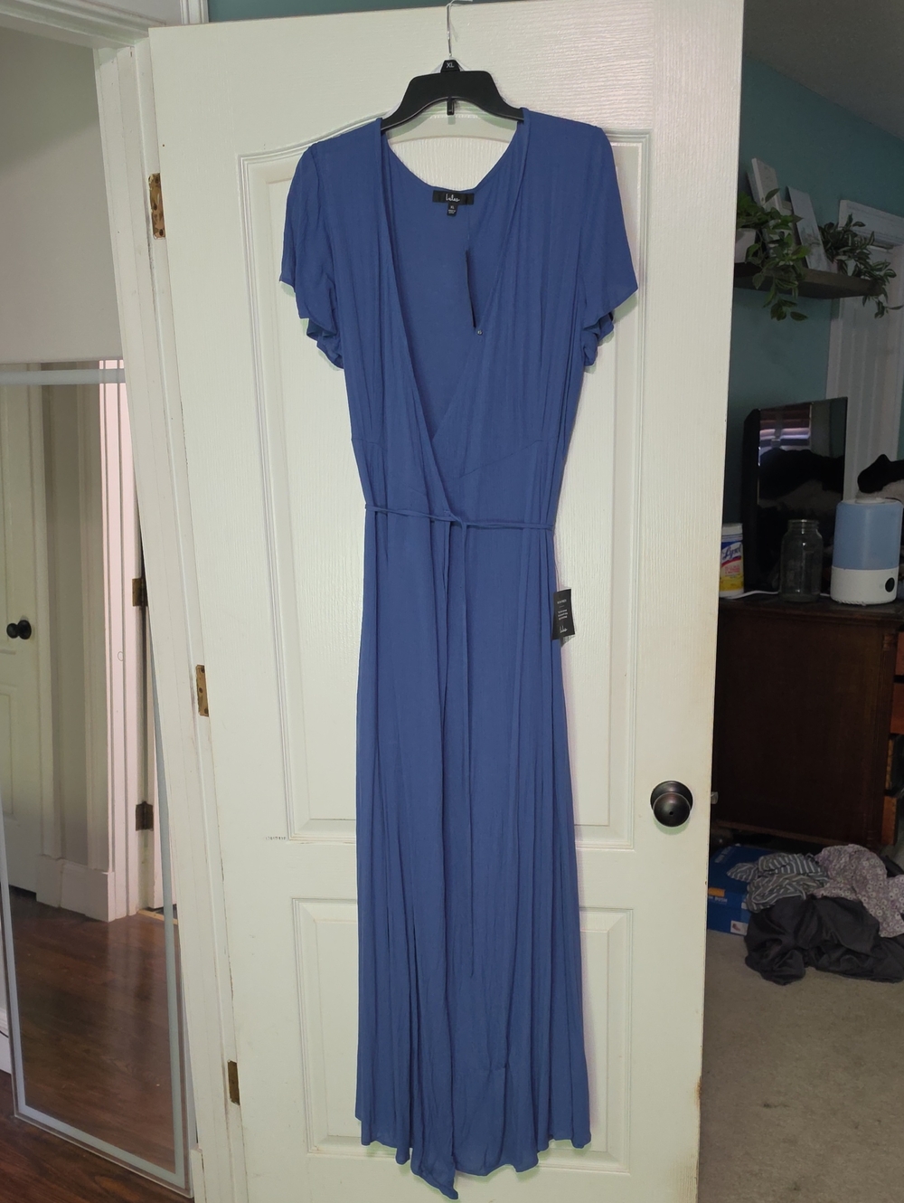 Lulus Blue Wrap-Style Maxi Dress